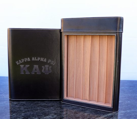 Kappa Alpha Psi Greek Letters Diamond and K leather travel cigar humidor