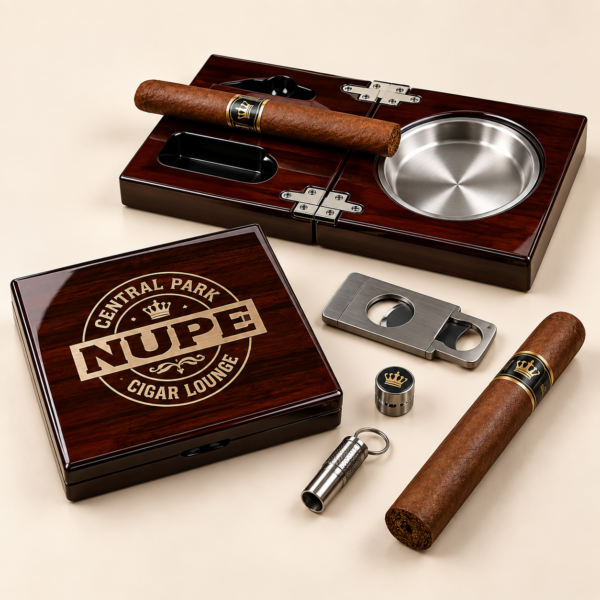 High gloss folding cigar ashtray set