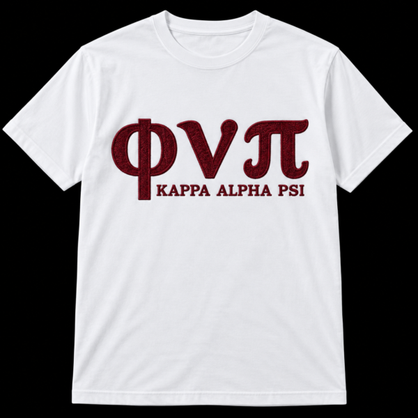 Kappa Alpha Psi Greek letter embroidered white short-sleeve fraternity t-shirt