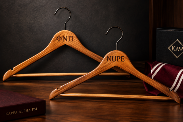 Kappa Alpha Psi Nupe engraved maple wood custom hanger set