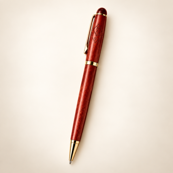 Wide rosewood pencil with gold trim