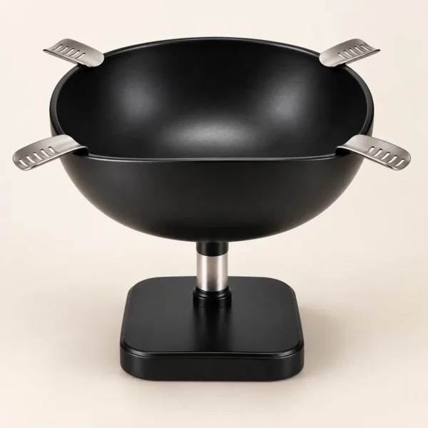 Black matte raised quadrangle cigar ashtray