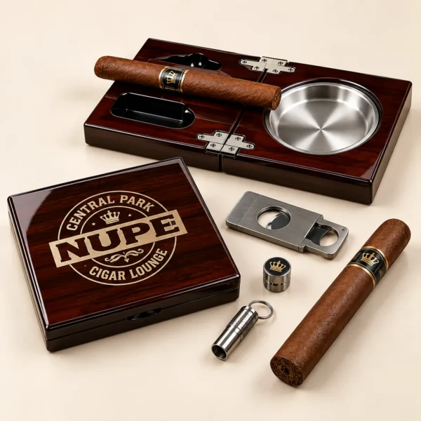 High gloss folding cigar ashtray set