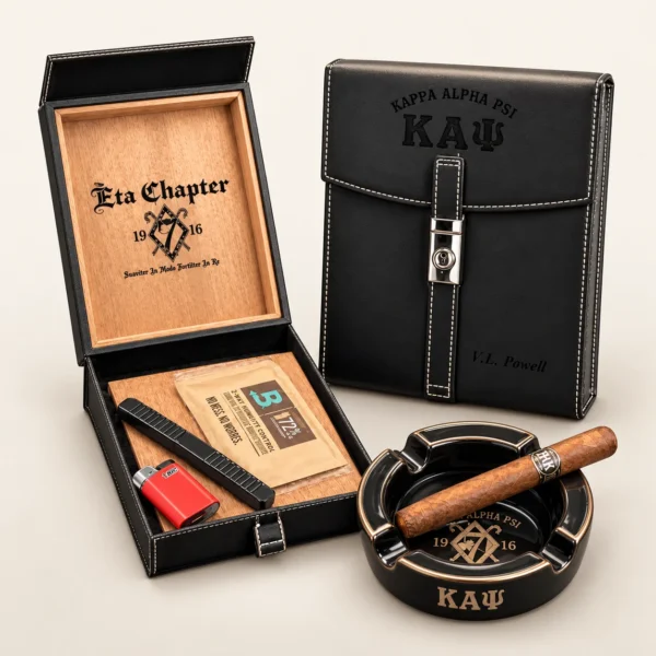 Kappa Alpha Psi Leather Multifunctional Cigar Travel Case