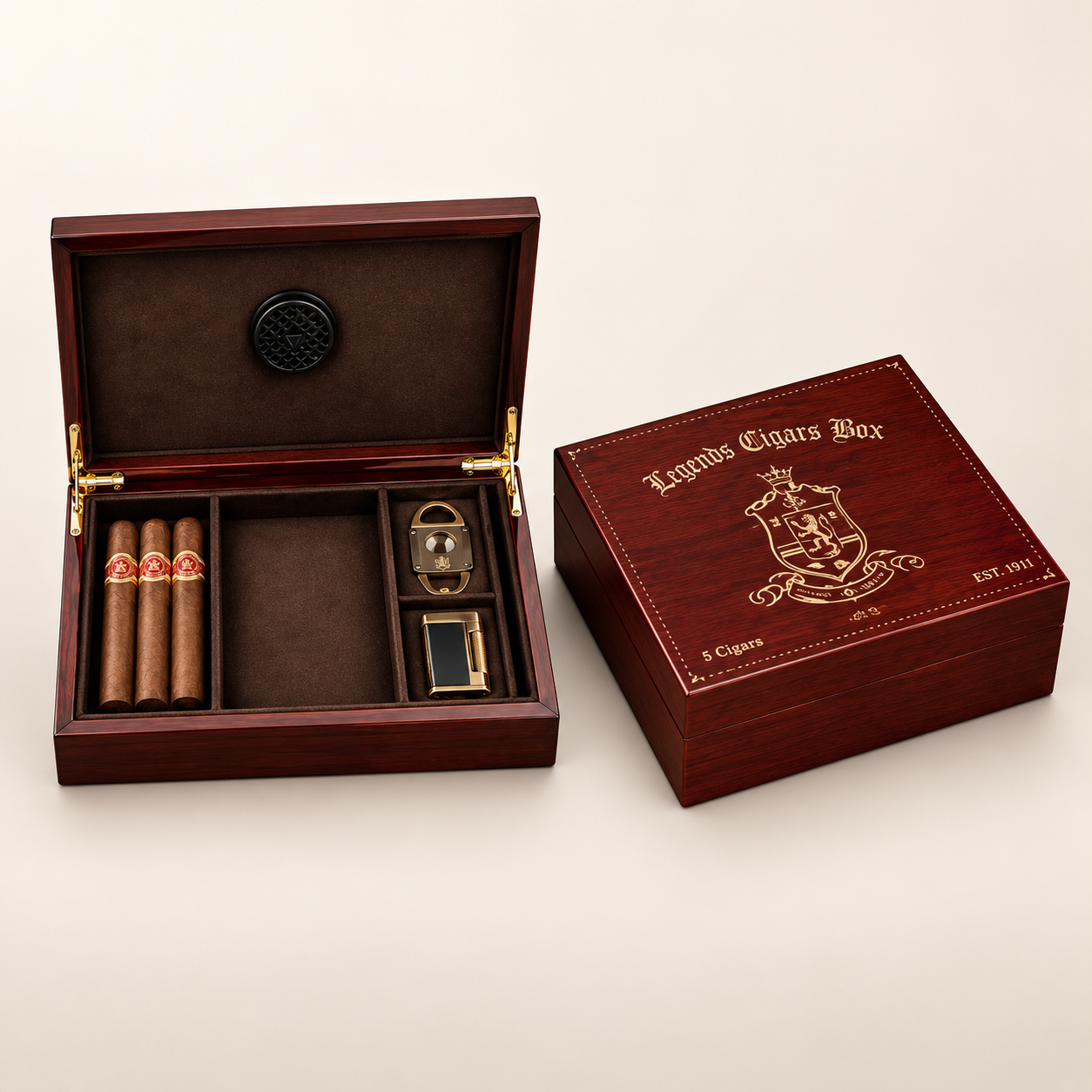 Rosewood Piano-Finish 20 Ct Humidor